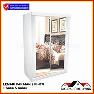 Lemari Pakaian 2 Pintu Sliding Kaca